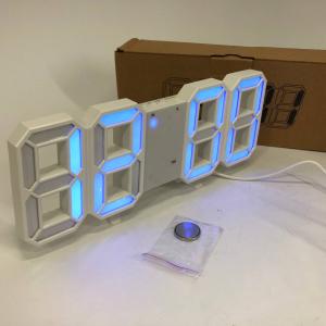 Годинник настільний LY-1089 з білим підсвічуванням LED синій, Годинник настільний професійний електронний