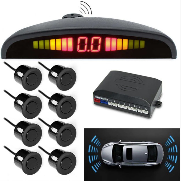 Парктронік (паркувальний радар) Assistant Parking Sensor, 8 чорних датчиків