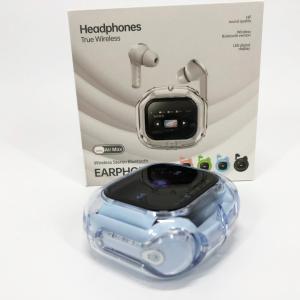 Бездротові вакуумні навушники TWS з дисплеєм LED, вологозахист IPx4 Bluetooth 5.4 з кейсом. Колір: блакитний