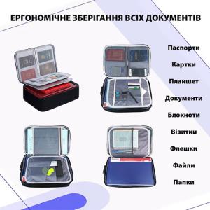 Дорожній кейс сумка органайзер для зберігання документів та гаджетів з кодовим замком. Колір: сірий