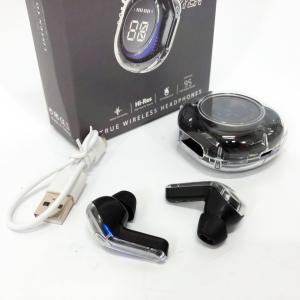 Бездротові навушники TWS T8 PRO з прозорим кейсом Вакуумний LED дисплей Bluetooth 5.3. Колір: чорний