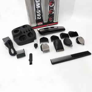Машинка для стрижки 10в1 GEMEI GM-592, тример для бороди, триммер бездротової Black