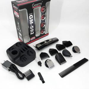 Машинка для стрижки 10в1 GEMEI GM-592, тример для бороди, триммер бездротової Black