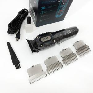 Акумуляторна машинка для стрижки VGR V-900 з дисплеєм бездротова для стрижки волосся. Колір: чорний