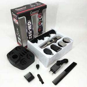 Машинка для стрижки 10в1 GEMEI GM-592, тример для бороди, триммер бездротової Black