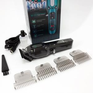 Акумуляторна машинка для стрижки VGR V-900 з дисплеєм бездротова для стрижки волосся. Колір: чорний
