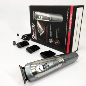 Бездротова машинка для стрижки волосся GEMEI GM-6112 акумуляторна, окантувальна машинка. Колір: сірий
