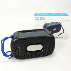Bluetooth-колонка TG632 з радіо, ліхтарем, сонячною батареєю та гучномовцем. Колір: синій