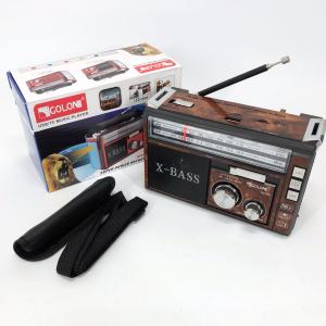 Радіоприймач портативне радіо Golon RX-381 акумуляторний ретро стовпчик usb sd mp3 fm Brown