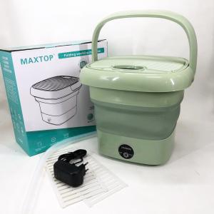 Складна пральна машина MAXTOP silicon washing machine, Портативна пралка відро. Колір: зелений
