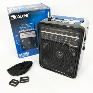 Радіоприймач GOLON RX-9100 USB+SD Радіо з ліхтарем, Ретро радіо, FM передавач. Колір: синій