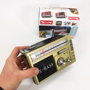 Радіоприймач портативне радіо Golon RX-381 акумуляторний ретро стовпчик usb sd mp3 fm Yellow