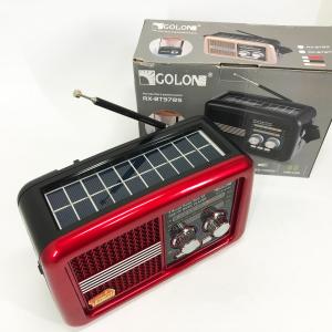 Радіо приймач Golon RX-BT978S сонячна панель AUX 3.5mm, Радіо приймач з акумулятором Red
