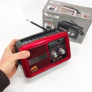 Радіо приймач Golon RX-BT978S сонячна панель AUX 3.5mm, Радіо приймач з акумулятором Red