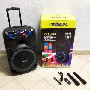 Професійна акумуляторна акустична система ZXX-1011 800 Вт 15" зі світломузикою та мікрофонами