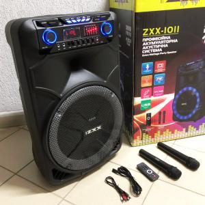Професійна акумуляторна акустична система ZXX-1011 800 Вт 15" зі світломузикою та мікрофонами