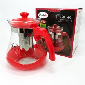 Чайник для заварювання Con Brio Green CB-6215 1,5 л, Чайник для заварювання якісний на кухню. Колір: червоний