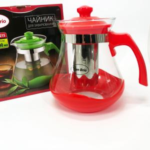 Чайник для заварювання Con Brio Green CB-6215 1,5 л, Чайник для заварювання якісний на кухню. Колір: червоний