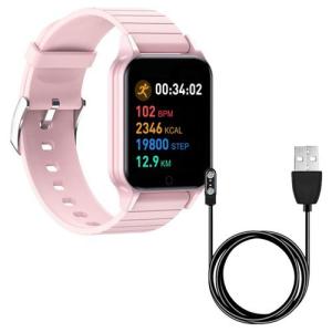 Смарт годинник Smart Watch T96 стильний із захистом від вологи та пилу з вимірюванням температура тіла. Колір: рожевий
