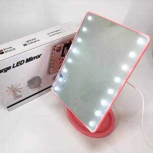 Дзеркало для макіяжу з 16 LED підсвічуванням Mirror, косметичне дзеркало з підсвічуванням. Колір: рожевий