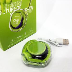 Бездротові навушники TWS T8 PRO з прозорим кейсом Вакуумний LED дисплей Bluetooth 5.3. Колір: зелений
