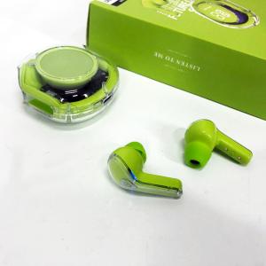 Бездротові навушники TWS T8 PRO з прозорим кейсом Вакуумний LED дисплей Bluetooth 5.3. Колір: зелений