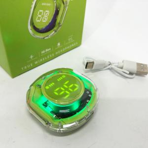 Бездротові навушники TWS T8 PRO з прозорим кейсом Вакуумний LED дисплей Bluetooth 5.3. Колір: зелений