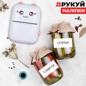 Портативний мініпринтер Mini printer з Bluetooth для термодруку без чорнила зі смартфона. Колір: рожевий