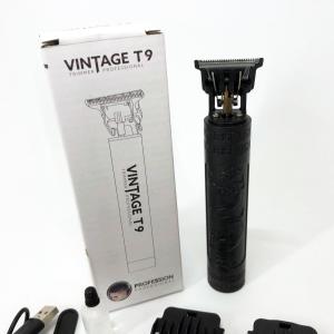 Машинка для стрижки волосся Vintage T9-2 BLACK 4 насадки