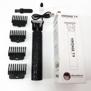 Машинка для стрижки волосся Vintage T9-2 BLACK 4 насадки