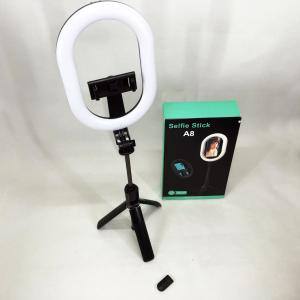 Монопод-штатив для селфі з кільцевою LED лампою Selfie Stick A8 телескопічний з пультом та Bluetooth