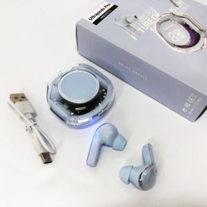 Бездротові навушники TWS T8 PRO з прозорим кейсом Вакуумний LED дисплей Bluetooth 5.3. Колір: блакитний