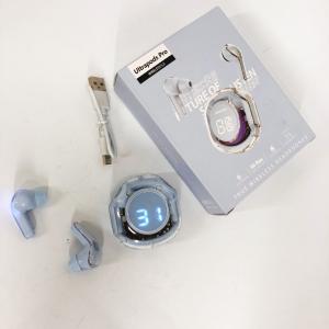 Бездротові навушники TWS T8 PRO з прозорим кейсом Вакуумний LED дисплей Bluetooth 5.3. Колір: блакитний