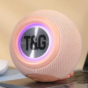 Бездротова потужна колонка TG337 з Bluetooth, RGB-підсвічуванням та радіо. Колір: рожевий