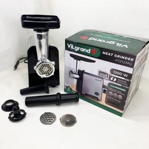 М'ясорубка електрична з нержавіючої сталі VILGRAND V1212MG сталева 1200 Вт
