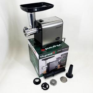 М'ясорубка електрична з нержавіючої сталі VILGRAND V1212MG сталева 1200 Вт