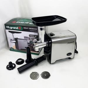 М'ясорубка електрична з нержавіючої сталі VILGRAND V1212MG сталева 1200 Вт