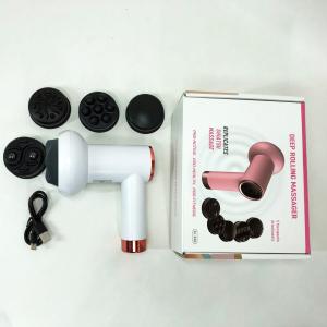 Масажер антицелюлітний для тіла рук та ніг 4 насадки 6 швидкостей Deep Rolling Massager. Колір: білий