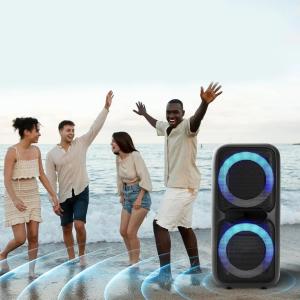 Акустична переносна колонка ZXX-7575 300 Вт акумуляторна з мікрофонами 80х39х33 см