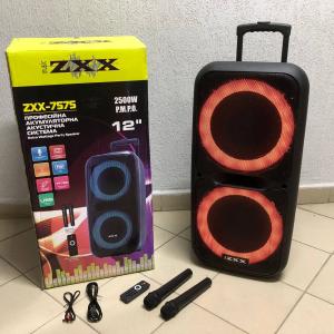 Акустична переносна колонка ZXX-7575 300 Вт акумуляторна з мікрофонами 80х39х33 см