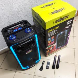 Акустична переносна колонка ZXX-1290 600 Вт 12 дюйм 71х345х30см два мікрофони пульт ДК з підсвічуванням