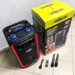 Акустична переносна колонка ZXX-1290 600 Вт 12 дюйм 71х345х30см два мікрофони пульт ДК з підсвічуванням