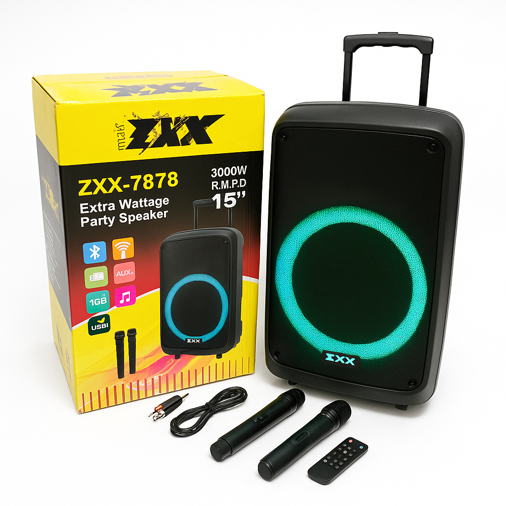 Акустична переносна колонка ZXX-7878/8161 600 Вт 15" 72х42х35см