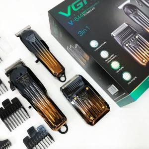 Комплект VGR 3 в 1 V-644 акумуляторна машинка для стрижки, триммер та електробритва шейвер
