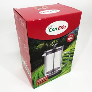 Заварник з подвійними стінками Con Brio 1л CB-6410, Френч-прес з поршнем, Френч-прес з ручкою
