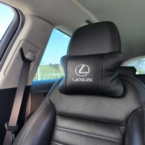 Набір автоподушок Lexus шкіра Італія+ подарунок, Автоподушки Лексус з вишивкою