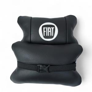 Набір подушок Fiat з натуральної шкіри + вишивка логотипу та шкіряний брелок у подарунок