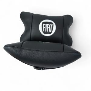 Набір подушок Fiat з натуральної шкіри + вишивка логотипу та шкіряний брелок у подарунок