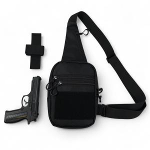 Тактична чоловіча сумка з кобурою Cordura 1000D – 6 кишень, чорна