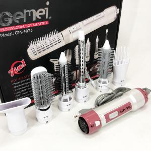 Фен для волосся стайлер з насадками Gemei GM-4836 7 в 1, Фен-стайлер з різними насадками
